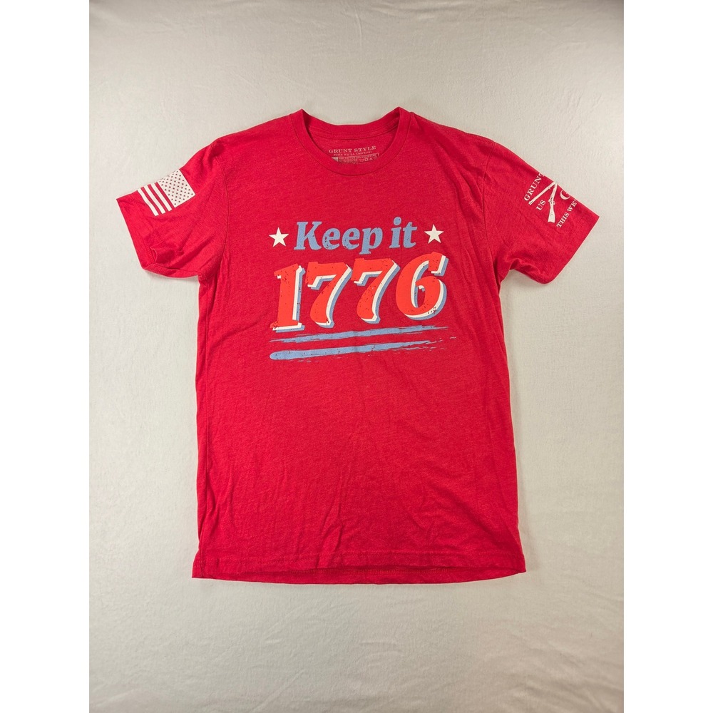 Grunt Style Red Short Sleeve Men's Graphic T-shirt Medium Keep it 1776 Patriotic